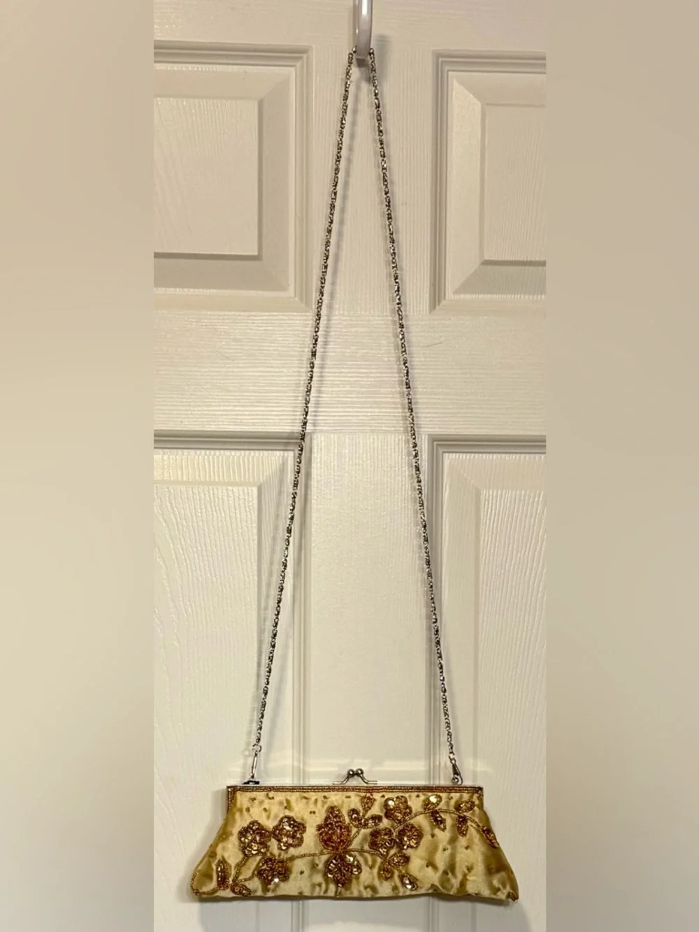 Y2K Deadstock Gold Beaded Evening Clutch Shoulder Bag NWT Bijoux Terner - Picture 3 of 13